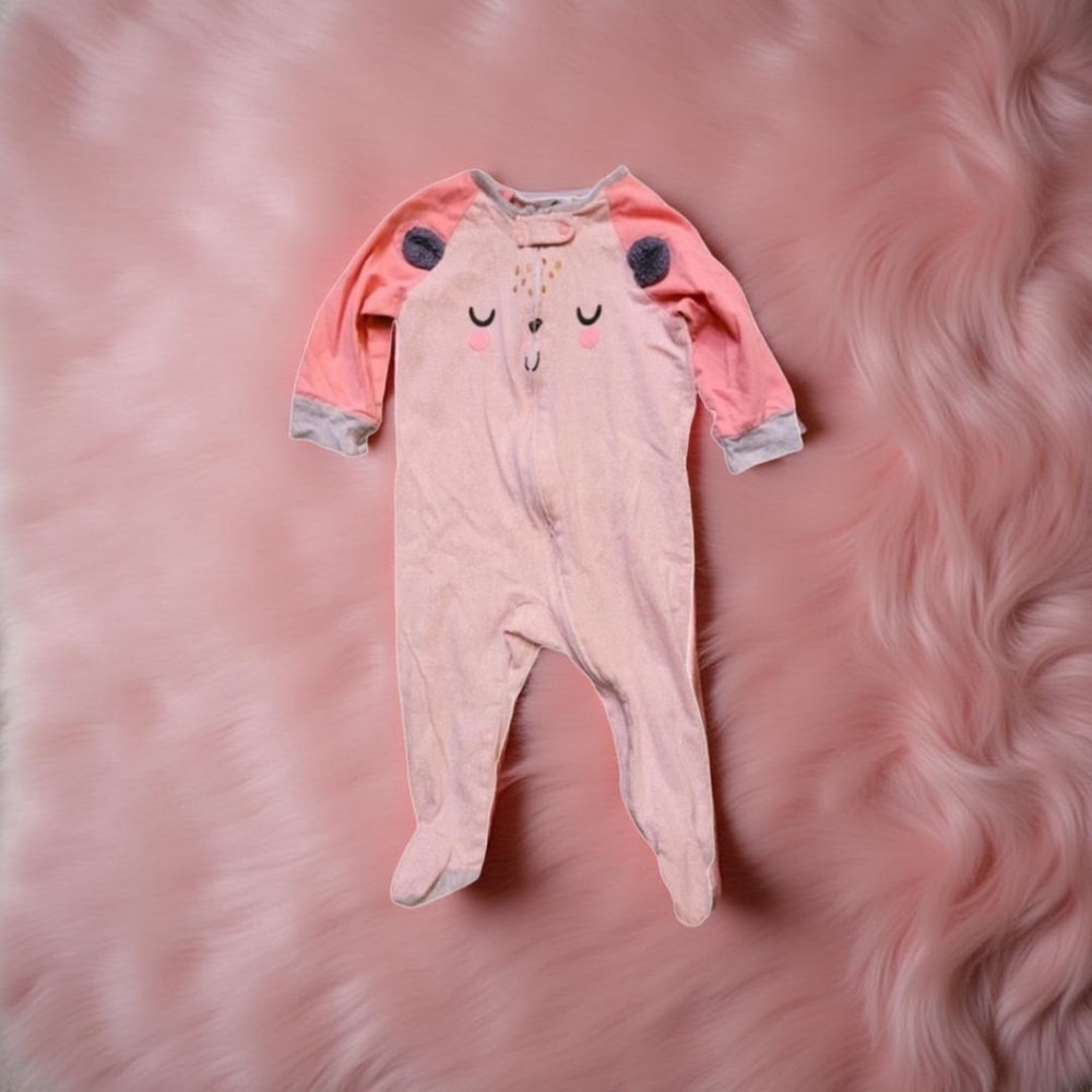Gerber baby girl pink and cream footie. Size 6-9mnths. EXCELLENT CONDITION! - Picture 2 of 3